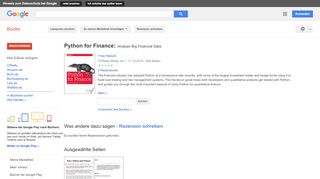 
                            6. Python for Finance: Analyze Big Financial Data - Google Books-Ergebnisseite