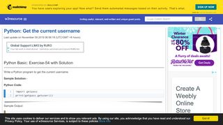
                            3. Python: Get the current username - w3resource