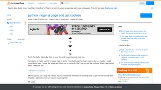 
                            13. python - login a page and get cookies - Stack Overflow