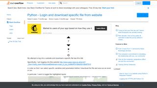 
                            1. Python - Login and download specific file from website - Stack ...