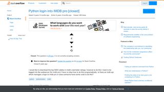 
                            4. Python login into IMDB pro - Stack Overflow