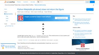 
                            12. Python Matplotlib plt.show() does not return the figure - Stack ...