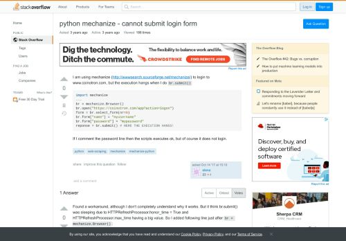 
                            11. python mechanize - cannot submit login form - Stack Overflow