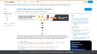 
                            1. Python Requests and persistent sessions - Stack Overflow