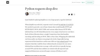 
                            4. Python requests deep dive – Anthony Shaw – Medium