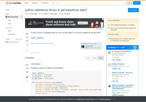 
                            7. python salesforce library to get salesforce data? - Stack Overflow