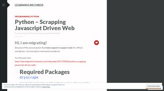 
                            9. Python – Scrapping Javascript Driven Web | Learning Records