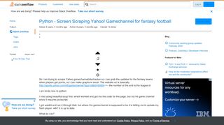 
                            8. Python - Screen Scraping Yahoo! Gamechannel for fantasy football ...