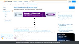 
                            3. Python Selenium Javascript Login - Stack Overflow