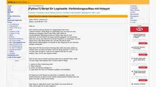 
                            8. [Python?] Skript für Loginseite -Verbindungsaufbau mit Hotspot ...