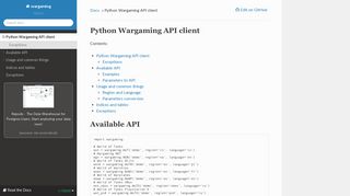 
                            11. Python Wargaming API client — wargaming 2018.5.0 documentation