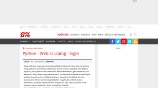 
                            8. Python - Web scraping - login - poradna Živě.cz