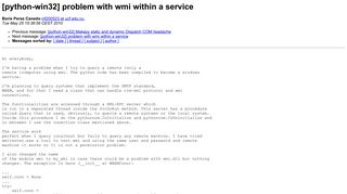 
                            12. [python-win32] problem with wmi within a service - python.org ...