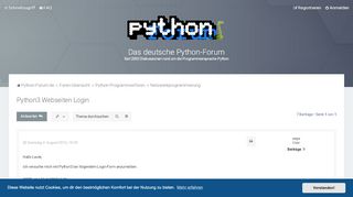 
                            1. Python3 Webseiten Login - Das deutsche Python-Forum