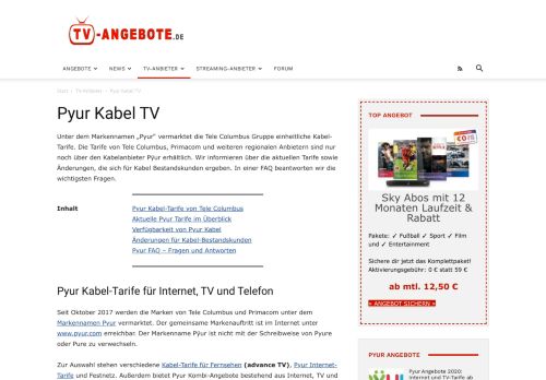 
                            8. Pyur Kabel-TV: Infos zu Verfügbarkeit, Tarifen und Preisen von Pÿur
