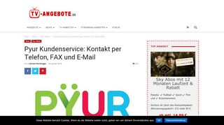 
                            9. Pyur Kundenservice: Kontakt per Telefon, FAX und E-Mail