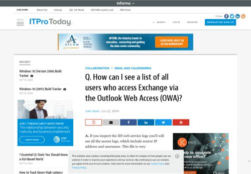 
                            13. Q. How can I see a list of all users who access Exchange via the ...