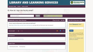 
                            3. Q. How do I sign into faculty email? - Answers