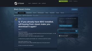 
                            11. Q: If you already have BDO installed, will buying from steam make you ...