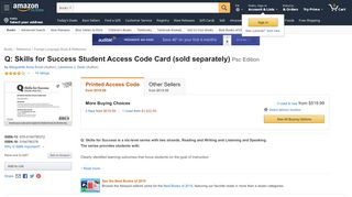 
                            11. Q: Skills for Success Student Access Code Card (sold separately ...