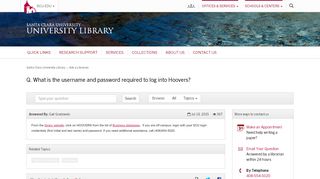 
                            10. Q. What is the username and password required to log into Hoovers?