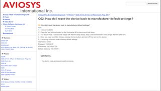 
                            6. Q02. How do I reset the device back to manufacturer default settings ...