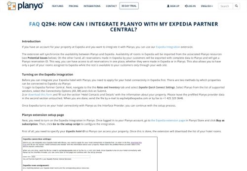 
                            8. Q294: How can I integrate Planyo with my Expedia Partner Central?