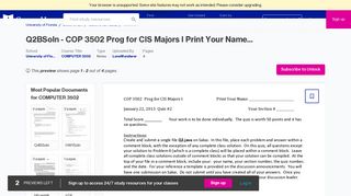 
                            5. Q2BSoln - COP 3502 Prog for CIS Majors I Print Your Name Quiz#2 ...