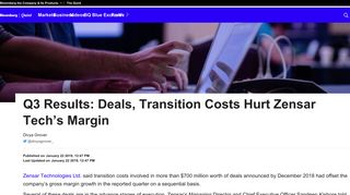 
                            10. Q3 Results FY19: Deals, Transition Costs Hurt Zensar Tech's Margin