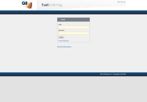 
                            13. Q8 Fuel Ordering: Log in