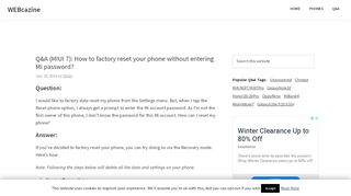 
                            7. Q&A (MIUI 7): How to factory reset your phone without entering Mi ...