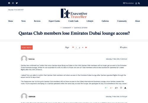 
                            12. Qantas Club members lose Emirates Dubai lounge access? - Qantas ...