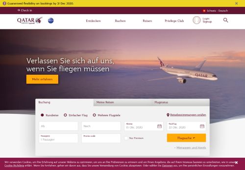 
                            8. Qatar Airways: Homepage