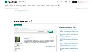 
                            10. Qatar Airways wifi - Air Travel Forum - TripAdvisor