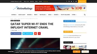 
                            12. Qatar 'Super Wi-Fi' ends the inflight internet crawl - Airline Ratings