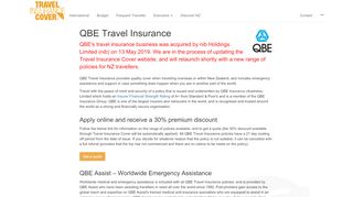 
                            10. QBE Travel Insurance - New Zealand - 30% discount online