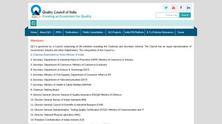 
                            3. QCI: Members - Quality Council of India