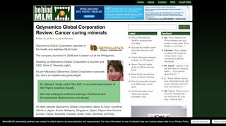 
                            10. Qdynamics Global Corporation Review: Cancer curing minerals