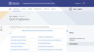 
                            11. QGCIO glossary | Queensland Government Chief Information Office