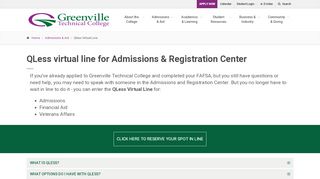 
                            11. QLess virtual line for Admissions & Registration Center | Greenville ...