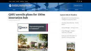 
                            13. QMU unveils plans for £80m innovation hub - Scottish Construction Now
