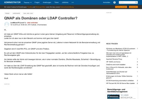 
                            3. QNAP als Domänen oder LDAP Controller - Administrator