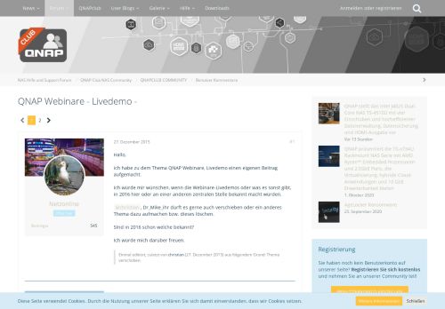 
                            7. QNAP Webinare - Livedemo - - Benutzer Kommentare - NAS Hilfe und ...