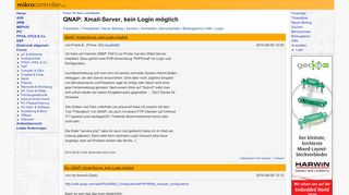 
                            10. QNAP: Xmail-Server, kein Login möglich - Mikrocontroller.net