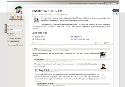 
                            7. QNX RTP avec LOGIN #78 - LinuxFr.org