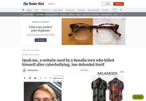 
                            8. Qooh.me, a website used by a Benalla teen who killed himself after ...