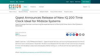
                            11. Qqest Announces Release of New IQ 200 Time Clock Ideal for Midsize ...