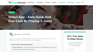 
                            8. Qriket App - Earn Quick And Free Cash By Playing A Game