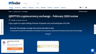 
                            5. QRYPTOS cryptocurrency exchange - February 2019 review | finder ...