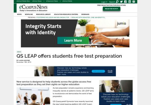 
                            7. QS LEAP offers students free test preparation - eCampus News